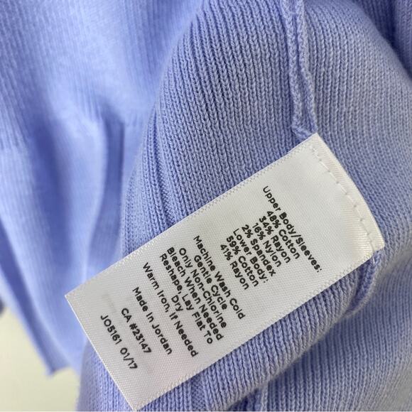 Talbots Pastel Powder Blue Pleated Ruffle Peplum Hem Open-Front Cardigan Small - Picture 7 of 8